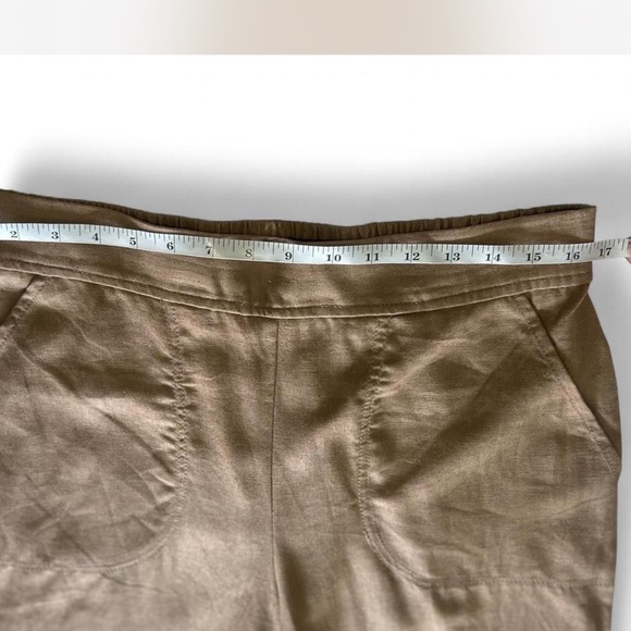 NWT Wide Leg Linen Elastic-back Office Pants in Camel Brown |Max Studio| XL - Picture 7 of 8